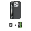 MARSİLYAN™- iPhone 16 Pro Max Kılıf Zirve Modern Prime - Şeffaf 360 Full Body Arka Koruyucu + PVD Metal Kamera Lens - SH