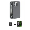 MARSİLYAN™- iPhone 16 Pro Max Kılıf Zirve Modern Prime - Şeffaf 360 Full Body Arka Koruyucu + PVD Metal Kamera Lens - SH
