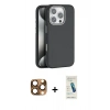 MARSİLYAN™- iPhone 16 Pro Max Kılıf Zirve Modern Prime - Şeffaf Pasifik Cam Ekran Koruyucu + Pers Alüminyum Kamera Lens - CLTM