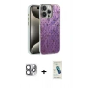 MARSİLYAN™- iPhone 16 Pro Max Kılıf Zirve Modern Prime - Şeffaf Pasifik Cam Ekran Koruyucu + Pers Alüminyum Kamera Lens - GI