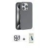 MARSİLYAN™- iPhone 16 Pro Max Kılıf Zirve Modern Prime - Şeffaf Pasifik Cam Ekran Koruyucu + Pers Alüminyum Kamera Lens - GI
