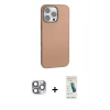 MARSİLYAN™- iPhone 16 Pro Max Kılıf Zirve Modern Prime - Şeffaf Pasifik Cam Ekran Koruyucu + Pers Alüminyum Kamera Lens - GI