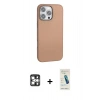 MARSİLYAN™- iPhone 16 Pro Max Kılıf Zirve Modern Prime - Şeffaf Pasifik Cam Ekran Koruyucu + PVD Metal Kamera Lens - GS