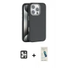 MARSİLYAN™- iPhone 16 Pro Max Kılıf Zirve Modern Prime - Şeffaf Pasifik Cam Ekran Koruyucu + PVD Metal Kamera Lens - GS