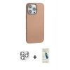 MARSİLYAN™- iPhone 16 Pro Max Kılıf Zirve Modern Prime - Şeffaf Pasifik Cam Ekran Koruyucu + Pers Alüminyum Kamera Lens - GS