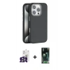 MARSİLYAN™- iPhone 16 Pro Max Kılıf Zirve Modern Prime - Siyah 360 Mat Full Body Arka Koruyucu + Bilvis Titan Kamera Lens - GS