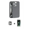 MARSİLYAN™- iPhone 16 Pro Max Kılıf Zirve Modern Prime - Siyah 360 Mat Full Body Arka Koruyucu + PVD Metal Kamera Lens - GS