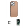 MARSİLYAN™- iPhone 16 Pro Max Kılıf Zirve Modern Prime - Siyah 360 Mat Full Body Arka Koruyucu + PVD Metal Kamera Lens - GS