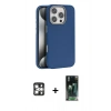 MARSİLYAN™- iPhone 16 Pro Max Kılıf Zirve Modern Prime - Siyah 360 Mat Full Body Arka Koruyucu + PVD Metal Kamera Lens - GS