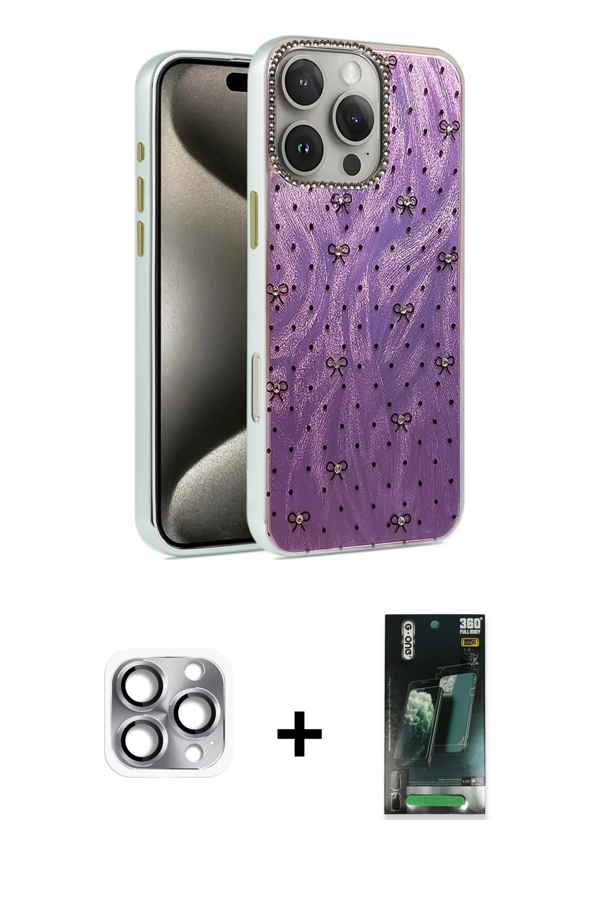 MARSİLYAN™- iPhone 16 Pro Max Kılıf Zirve Modern Prime - Siyah 360 Mat Full Body Arka Koruyucu + Pers Alüminyum Kamera Lens - GI