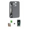 MARSİLYAN™- iPhone 16 Pro Max Kılıf Zirve Modern Prime - Siyah 360 Mat Full Body Arka Koruyucu + Raze Metal Kamera Lens - CLTM