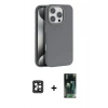 MARSİLYAN™- iPhone 16 Pro Max Kılıf Zirve Modern Prime - Siyah 360 Mat Full Body Arka Koruyucu + Siyah PVD Metal Kamera Lens