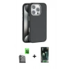 MARSİLYAN™- iPhone 16 Pro Max Kılıf Zirve Modern Prime - Siyah 360 Mat Full Body Arka Koruyucu + Raze Metal Kamera Lens - SH