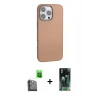 MARSİLYAN™- iPhone 16 Pro Max Kılıf Zirve Modern Prime - Siyah 360 Mat Full Body Arka Koruyucu + Raze Metal Kamera Lens - SH