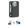 MARSİLYAN™- iPhone 16 Pro Max Kılıf Zirve Modern Prime - Siyah 3D Antistatik Cam Ekran Koruyucu + Bilvis Titan Kamera Lens - TMGI