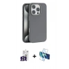 MARSİLYAN™- iPhone 16 Pro Max Kılıf Zirve Modern Prime - Siyah 3D Antistatik Cam Ekran Koruyucu + Bilvis Titan Kamera Lens - TMGI