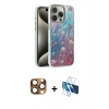 MARSİLYAN™- iPhone 16 Pro Max Kılıf Zirve Modern Prime - Siyah 3D Antistatik Cam Ekran Koruyucu + Pers Alüminyum Kamera Lens - CLTM