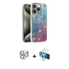 MARSİLYAN™- iPhone 16 Pro Max Kılıf Zirve Modern Prime - Siyah 3D Antistatik Cam Ekran Koruyucu + Pers Alüminyum Kamera Lens - GS