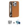 MARSİLYAN™- iPhone 16 Pro Max Kılıf Zirve Modern Prime - Siyah 3D Antistatik Cam Ekran Koruyucu + Pers Alüminyum Kamera Lens - GI