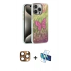 MARSİLYAN™- iPhone 16 Pro Max Kılıf Zirve Modern Prime - Siyah 3D Antistatik Cam Ekran Koruyucu + Pers Alüminyum Kamera Lens - CLTM