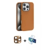 MARSİLYAN™- iPhone 16 Pro Max Kılıf Zirve Modern Prime - Siyah 3D Antistatik Cam Ekran Koruyucu + Pers Alüminyum Kamera Lens - CLTM