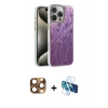 MARSİLYAN™- iPhone 16 Pro Max Kılıf Zirve Modern Prime - Siyah 3D Antistatik Cam Ekran Koruyucu + Pers Alüminyum Kamera Lens - CLTM