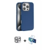MARSİLYAN™- iPhone 16 Pro Max Kılıf Zirve Modern Prime - Siyah 3D Antistatik Cam Ekran Koruyucu + Pers Alüminyum Kamera Lens - GI