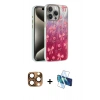 MARSİLYAN™- iPhone 16 Pro Max Kılıf Zirve Modern Prime - Siyah 3D Antistatik Cam Ekran Koruyucu + Pers Alüminyum Kamera Lens - CLTM