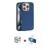 MARSİLYAN™- iPhone 16 Pro Max Kılıf Zirve Modern Prime - Siyah 3D Antistatik Cam Ekran Koruyucu + Pers Alüminyum Kamera Lens - GS