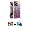MARSİLYAN™- iPhone 16 Pro Max Kılıf Zirve Modern Prime - Siyah 3D Antistatik Cam Ekran Koruyucu + Pers Alüminyum Kamera Lens - CLTM