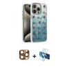 MARSİLYAN™- iPhone 16 Pro Max Kılıf Zirve Modern Prime - Siyah 3D Antistatik Cam Ekran Koruyucu + Pers Alüminyum Kamera Lens - CLTM