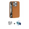 MARSİLYAN™- iPhone 16 Pro Max Kılıf Zirve Modern Prime - Siyah 3D Antistatik Cam Ekran Koruyucu + Pers Alüminyum Kamera Lens - GS