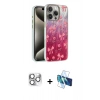 MARSİLYAN™- iPhone 16 Pro Max Kılıf Zirve Modern Prime - Siyah 3D Antistatik Cam Ekran Koruyucu + Pers Alüminyum Kamera Lens - GS