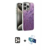 MARSİLYAN™- iPhone 16 Pro Max Kılıf Zirve Modern Prime - Siyah 3D Antistatik Cam Ekran Koruyucu + PVD Metal Kamera Lens - GD