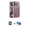 MARSİLYAN™- iPhone 16 Pro Max Kılıf Zirve Modern Prime - Siyah 3D Antistatik Cam Ekran Koruyucu + PVD Metal Kamera Lens - SH