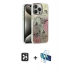 MARSİLYAN™- iPhone 16 Pro Max Kılıf Zirve Modern Prime - Siyah 3D Antistatik Cam Ekran Koruyucu + PVD Metal Kamera Lens - SH