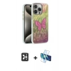 MARSİLYAN™- iPhone 16 Pro Max Kılıf Zirve Modern Prime - Siyah 3D Antistatik Cam Ekran Koruyucu + PVD Metal Kamera Lens - SH