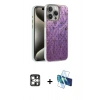 MARSİLYAN™- iPhone 16 Pro Max Kılıf Zirve Modern Prime - Siyah 3D Antistatik Cam Ekran Koruyucu + PVD Metal Kamera Lens - GS