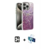 MARSİLYAN™- iPhone 16 Pro Max Kılıf Zirve Modern Prime - Siyah 3D Antistatik Cam Ekran Koruyucu + PVD Metal Kamera Lens - GS
