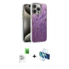 MARSİLYAN™- iPhone 16 Pro Max Kılıf Zirve Modern Prime - Siyah 3D Antistatik Cam Ekran Koruyucu + Raze Metal Kamera Lens - BZ