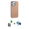 MARSİLYAN™- iPhone 16 Pro Max Kılıf Zirve Modern Prime - Siyah 3D Antistatik Cam Ekran Koruyucu + Raze Metal Kamera Lens - SH