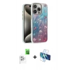 MARSİLYAN™- iPhone 16 Pro Max Kılıf Zirve Modern Prime - Siyah 3D Antistatik Cam Ekran Koruyucu + Raze Metal Kamera Lens - BZ