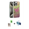 MARSİLYAN™- iPhone 16 Pro Max Kılıf Zirve Modern Prime - Siyah 3D Antistatik Cam Ekran Koruyucu + Raze Metal Kamera Lens - NLGY