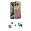 MARSİLYAN™- iPhone 16 Pro Max Kılıf Zirve Modern Prime - Siyah 3D Antistatik Cam Ekran Koruyucu + Raze Metal Kamera Lens - SH