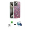 MARSİLYAN™- iPhone 16 Pro Max Kılıf Zirve Modern Prime - Siyah 3D Antistatik Cam Ekran Koruyucu + Raze Metal Kamera Lens - BZ