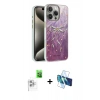MARSİLYAN™- iPhone 16 Pro Max Kılıf Zirve Modern Prime - Siyah 3D Antistatik Cam Ekran Koruyucu + Raze Metal Kamera Lens - BZ