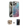 MARSİLYAN™- iPhone 16 Pro Max Kılıf Zirve Modern Prime - Siyah 3D Antistatik Hayalet Cam Ekran Koruyucu + Pers Alüminyum Kamera Lens - CLTM