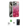 MARSİLYAN™- iPhone 16 Pro Max Kılıf Zirve Modern Prime - Siyah 3D Antistatik Hayalet Cam Ekran Koruyucu + Raze Metal Kamera Lens - BZ