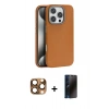 MARSİLYAN™- iPhone 16 Pro Max Kılıf Zirve Modern Prime - Siyah 3D Antistatik Hayalet Cam Ekran Koruyucu + Pers Alüminyum Kamera Lens - CLTM