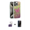 MARSİLYAN™- iPhone 16 Pro Max Kılıf Zirve Modern Prime - Siyah 3D Antistatik Hayalet Cam Ekran Koruyucu + Bilvis Titan Kamera Lens - SH